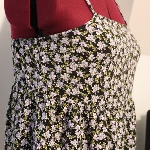 Black & Lavender Tiered Sundress